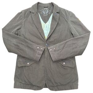Diesel Truckistan Blazer Jacket Mens L Gray Brown Vintage Y2K Cotton Canvas